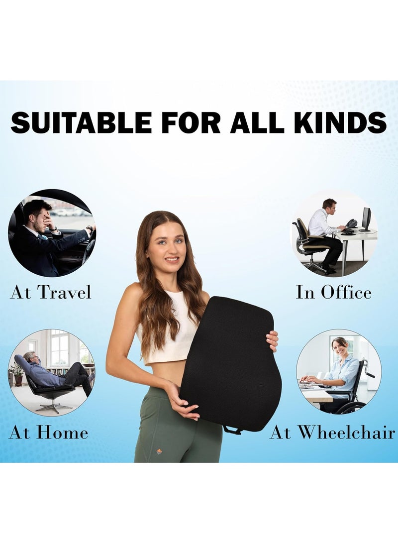 Back Support for Chair Memory Foam Lumbar Cushion for Car Seat & Office Chair – Orthopedic Back Rest for Posture Support - Image 2